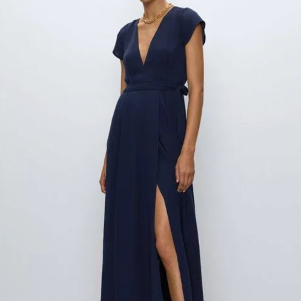 Babaton Lexia Wrap Dress in Navy